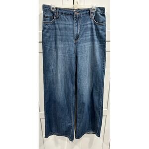Wonderly Wide Leg Jeans Elastic Waist Casual Denim Pants Women's‎ Size 10
